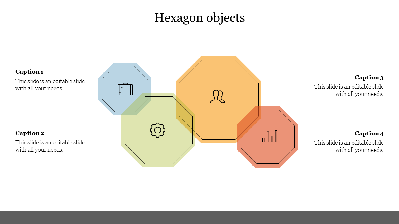 Innovative Hexagon Objects For Presentation Template